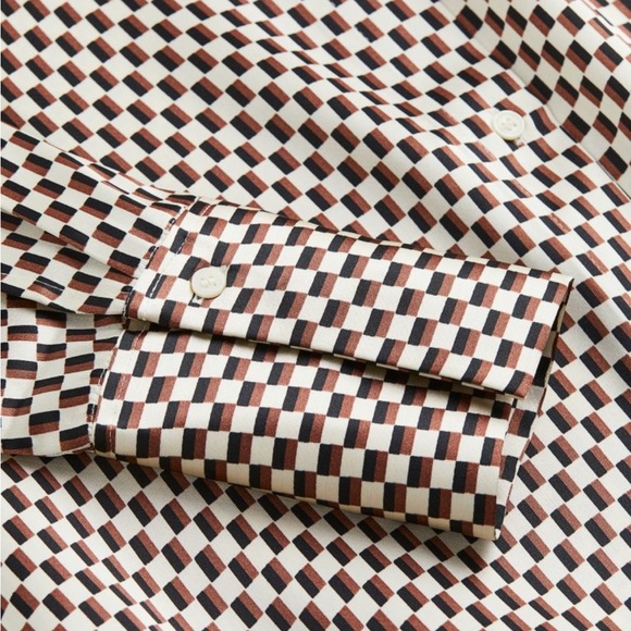 H&M Checkered Satin Blouse - Picture 3 of 10